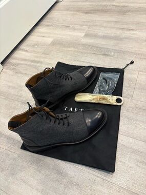Taft Charcoal Gray and Black Cap-Toe Chukka Boots (only worn once)